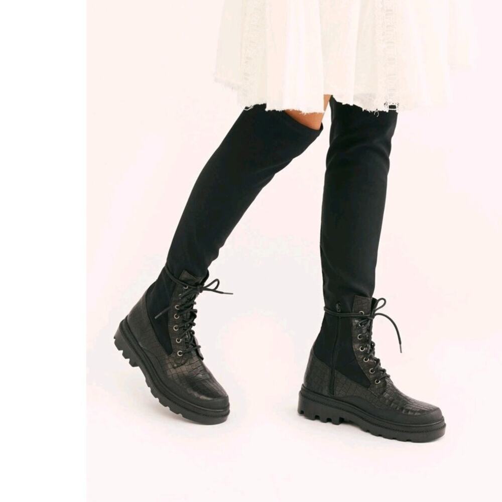 Free People Shoreditch overknee combat boot size 39/9 - Picture 2 of 13